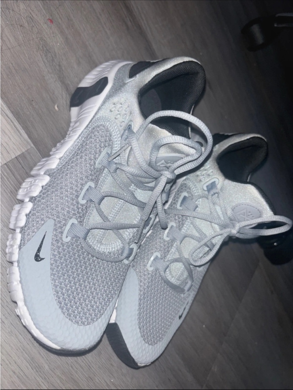 Nike Kids Light Gray and Black Athletic Sneakers